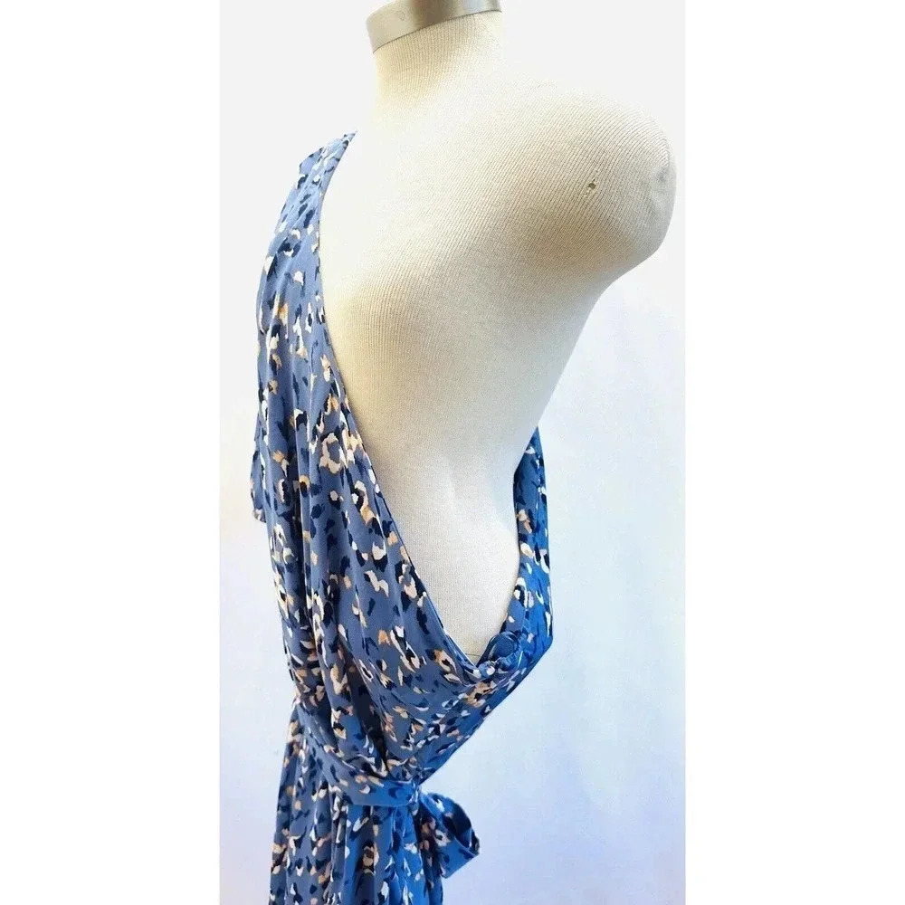 NWT NINE WEST Women Short Sleeve Pullover One Shoulder Belted Blue Dress Size 3X - Picture 7 of 15